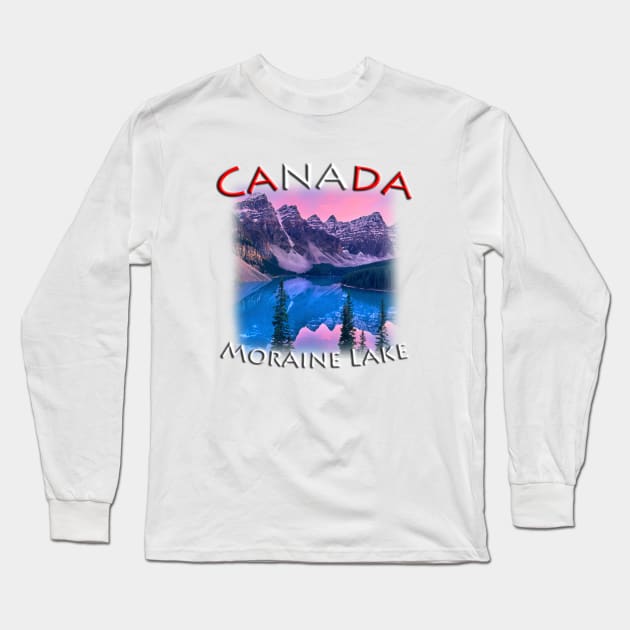 Canada - Moraine Lake at sunset Long Sleeve T-Shirt by TouristMerch